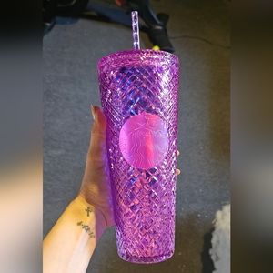 Starbucks 2023 Jeweled Taffy Iridescent Pink Purple Valentine 24 oz Cup Tumbler